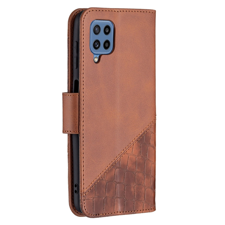 For Samsung Galaxy M32 Matching Color Crocodile Texture Horizontal Flip PU Leather Case with Wallet & Holder & Card Slots