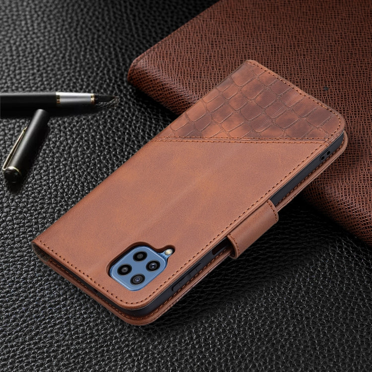 For Samsung Galaxy M32 Matching Color Crocodile Texture Horizontal Flip PU Leather Case with Wallet & Holder & Card Slots