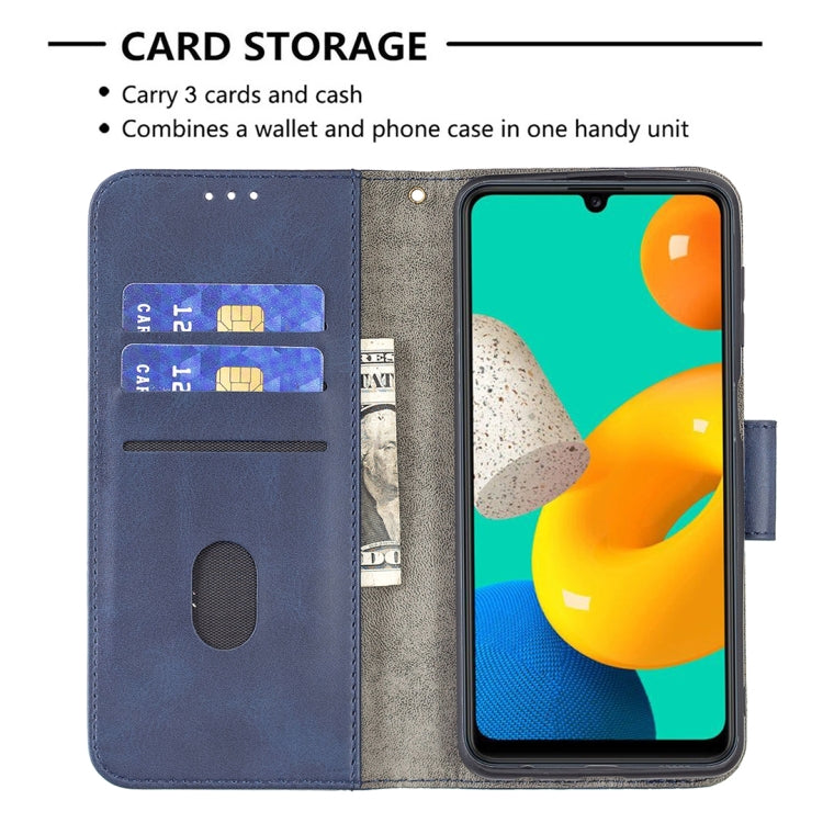 For Samsung Galaxy M32 Matching Color Crocodile Texture Horizontal Flip PU Leather Case with Wallet & Holder & Card Slots