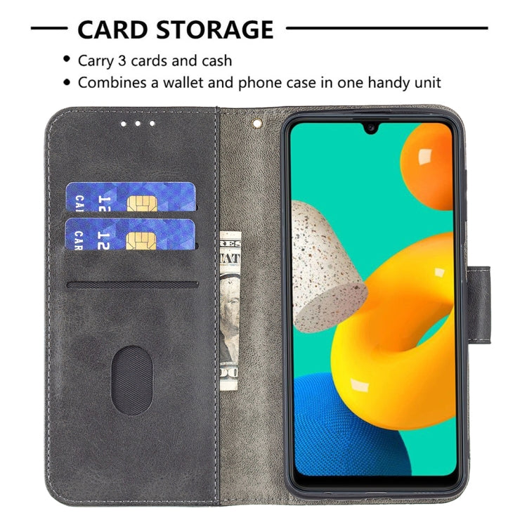 For Samsung Galaxy M32 Matching Color Crocodile Texture Horizontal Flip PU Leather Case with Wallet & Holder & Card Slots