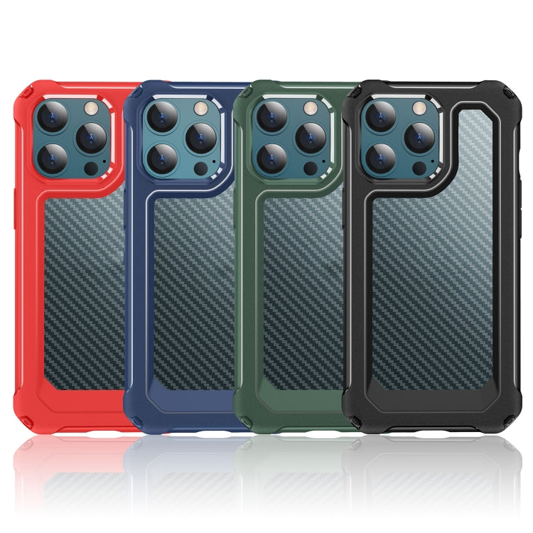 For iPhone 13 Pro Shockproof PC + Carbon Fiber Texture TPU Armor Protective Case