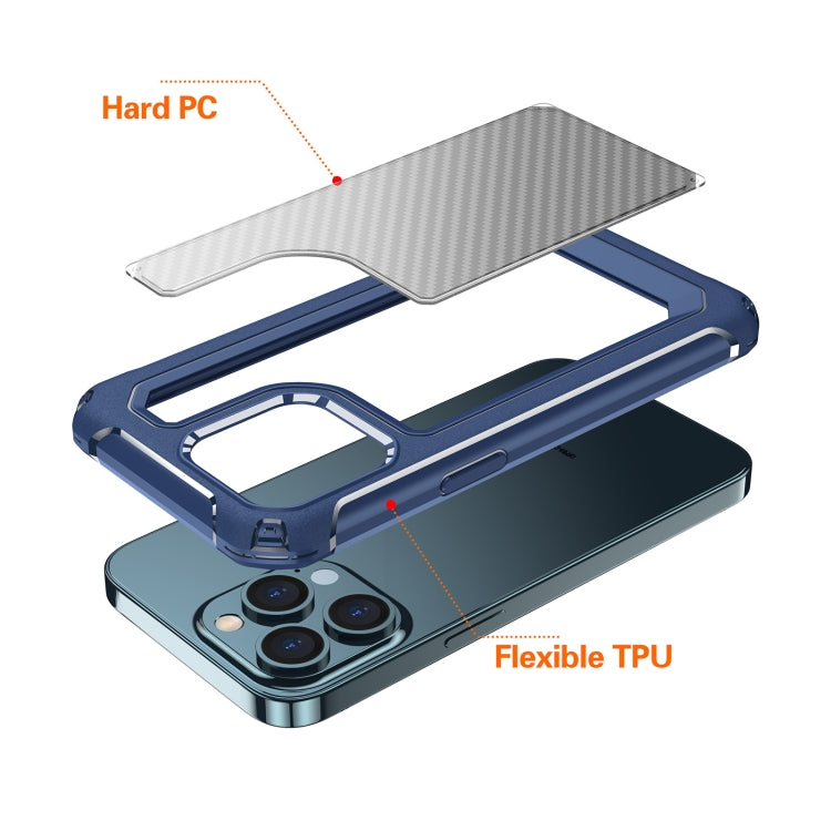 For iPhone 13 Pro Shockproof PC + Carbon Fiber Texture TPU Armor Protective Case