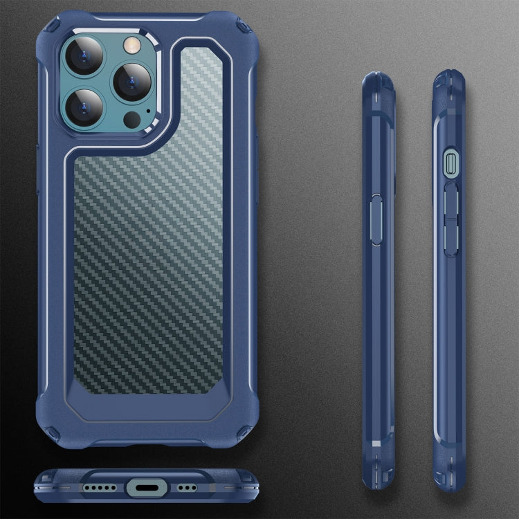 For iPhone 13 Pro Shockproof PC + Carbon Fiber Texture TPU Armor Protective Case