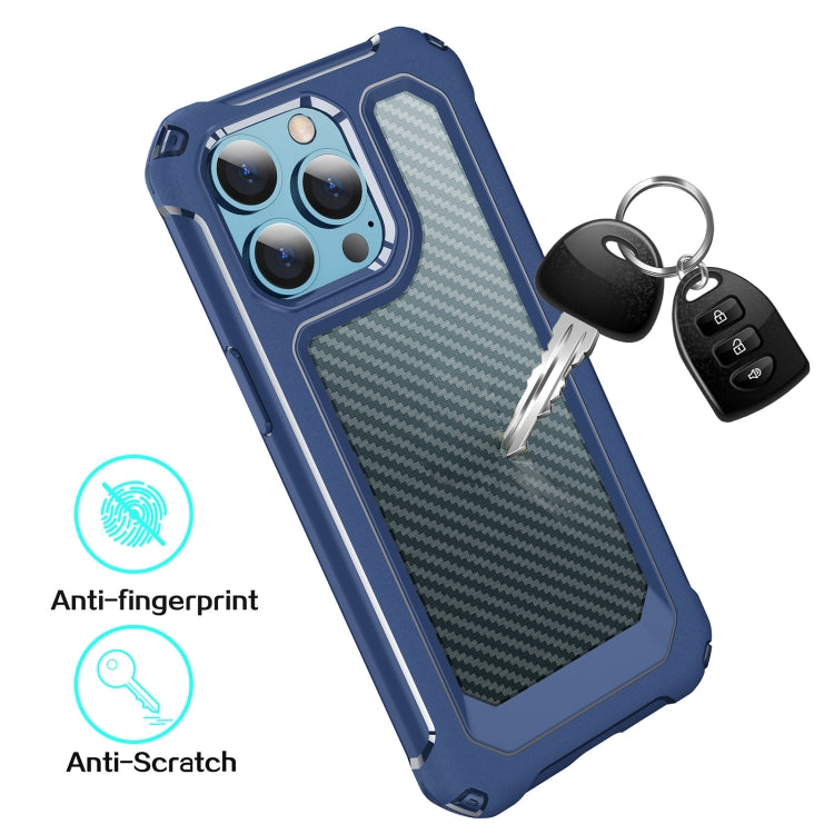 For iPhone 13 Pro Max Shockproof PC + Carbon Fiber Texture TPU Armor Protective Case