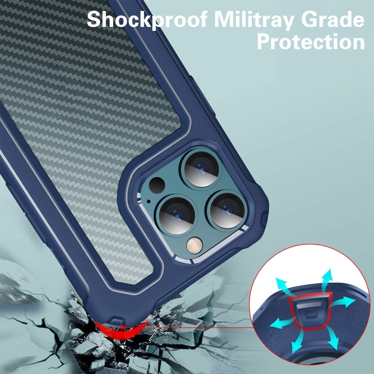 For iPhone 13 Pro Max Shockproof PC + Carbon Fiber Texture TPU Armor Protective Case