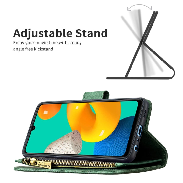 For Samsung Galaxy M32 Flying Butterfly Embossing Pattern Zipper Horizontal Flip Leather Case with Holder & Card Slots & Wallet