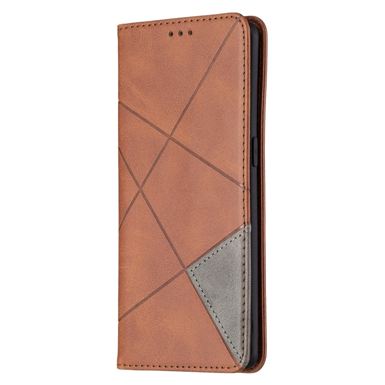 For OPPO A7 Rhombus Texture Horizontal Flip Magnetic Leather Case with Holder & Card Slots