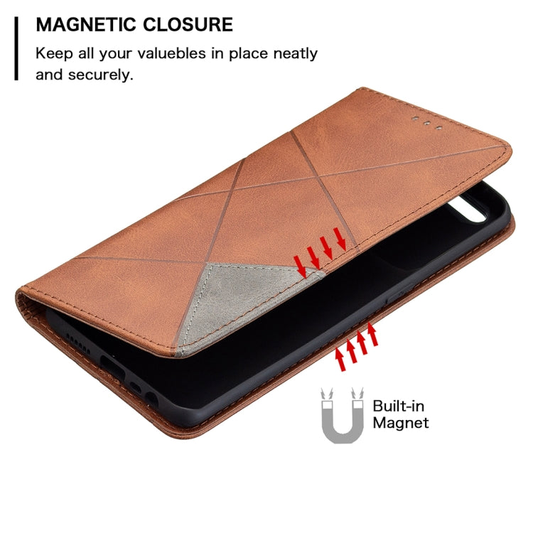 For OPPO A7 Rhombus Texture Horizontal Flip Magnetic Leather Case with Holder & Card Slots