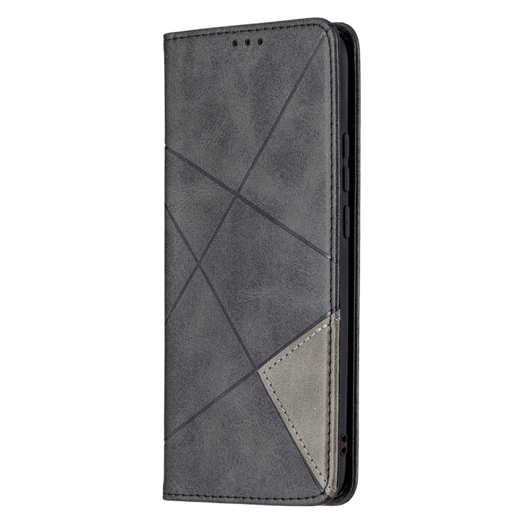 For OPPO A15 Rhombus Texture Horizontal Flip Magnetic Leather Case with Holder & Card Slots