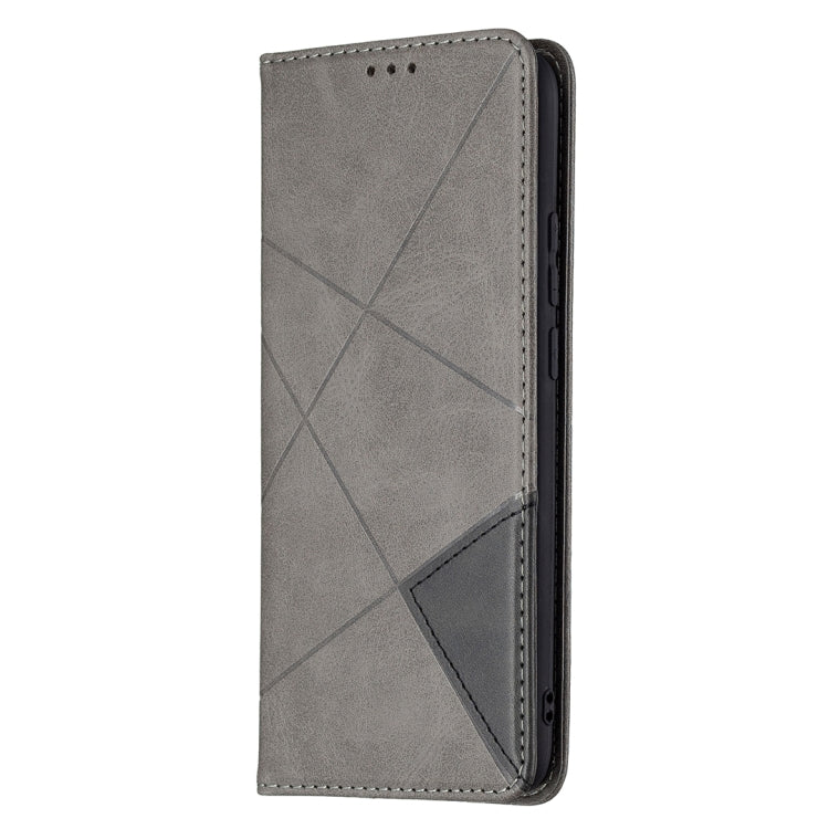 For OPPO A15 Rhombus Texture Horizontal Flip Magnetic Leather Case with Holder & Card Slots