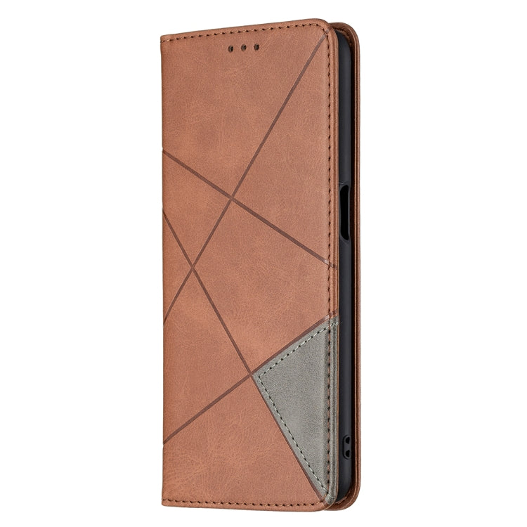 For OPPO A54 4G / A55 5G Rhombus Texture Horizontal Flip Magnetic Leather Case with Holder & Card Slots