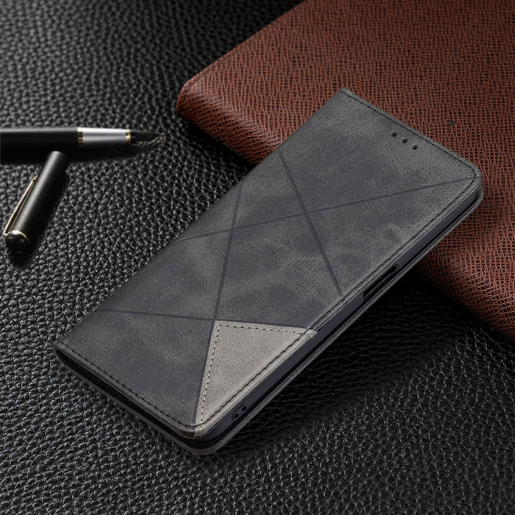 For OPPO A54 4G / A55 5G Rhombus Texture Horizontal Flip Magnetic Leather Case with Holder & Card Slots