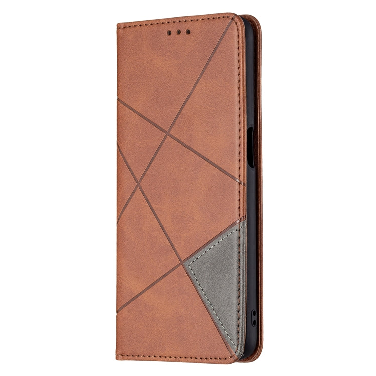 For OPPO A74 5G / A93 5G / A54 5G Rhombus Texture Horizontal Flip Magnetic Leather Case with Holder & Card Slots