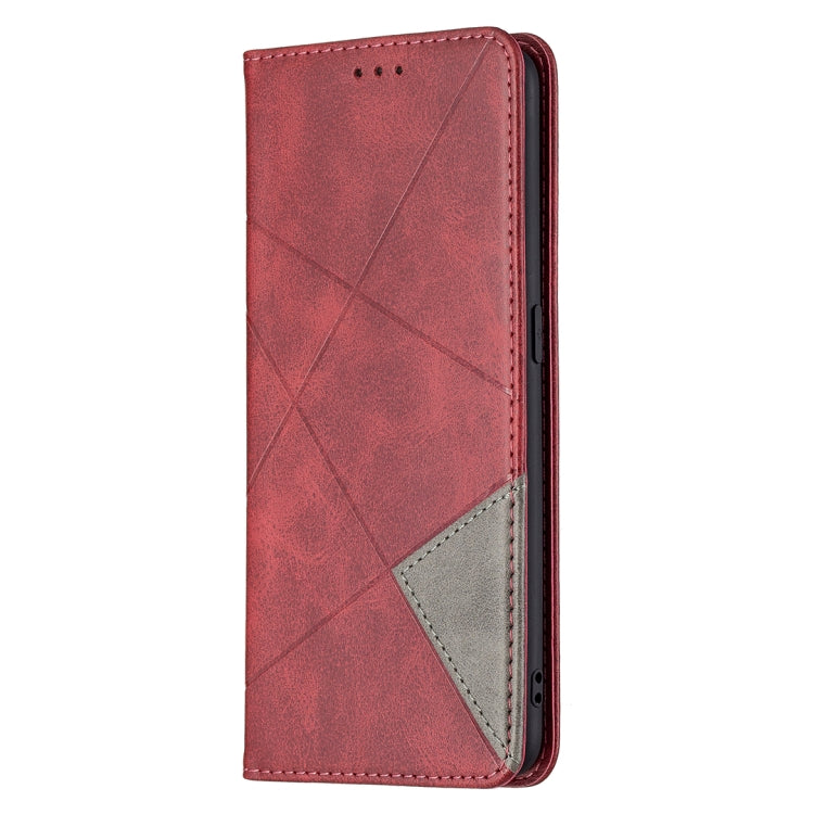 For OPPO A94 4G / Reno 5F / F19 Pro Rhombus Texture Horizontal Flip Magnetic Leather Case with Holder & Card Slots