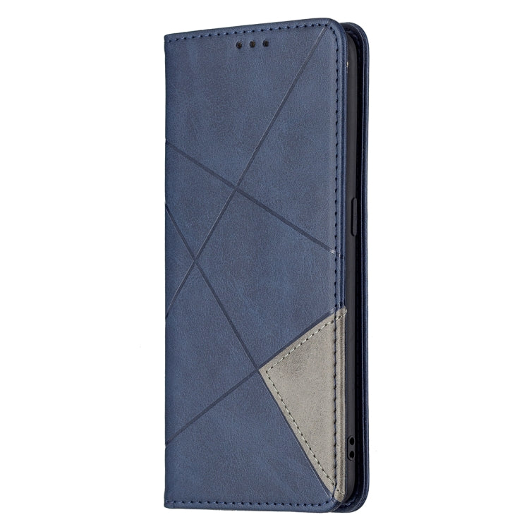 For OPPO A94 4G / Reno 5F / F19 Pro Rhombus Texture Horizontal Flip Magnetic Leather Case with Holder & Card Slots