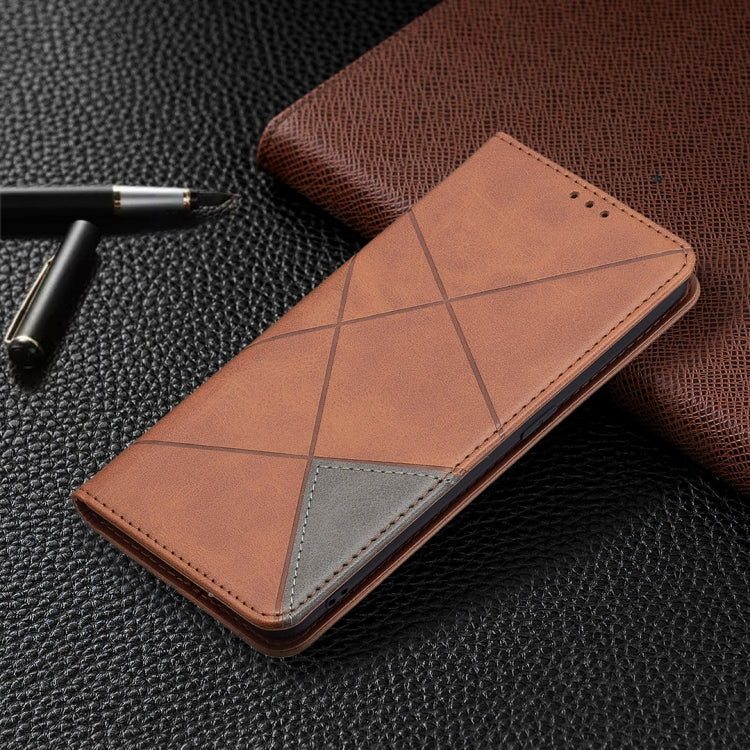 For OPPO A94 5G / F19 Pro Plus / Reno5 Z 5G Rhombus Texture Horizontal Flip Magnetic Leather Case with Holder & Card Slots