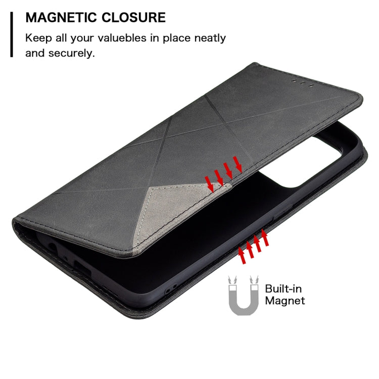 For OPPO A94 5G / F19 Pro Plus / Reno5 Z 5G Rhombus Texture Horizontal Flip Magnetic Leather Case with Holder & Card Slots