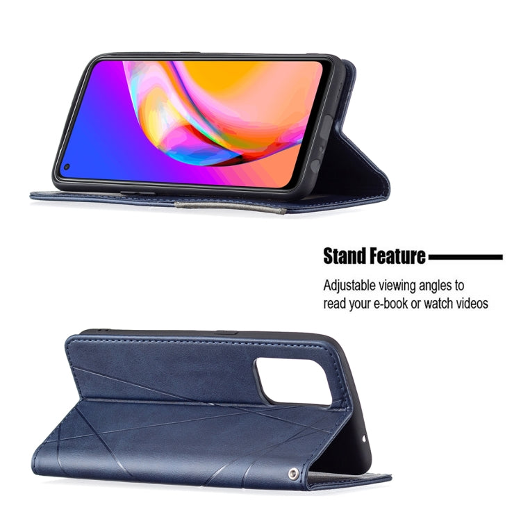 For OPPO A94 5G / F19 Pro Plus / Reno5 Z 5G Rhombus Texture Horizontal Flip Magnetic Leather Case with Holder & Card Slots