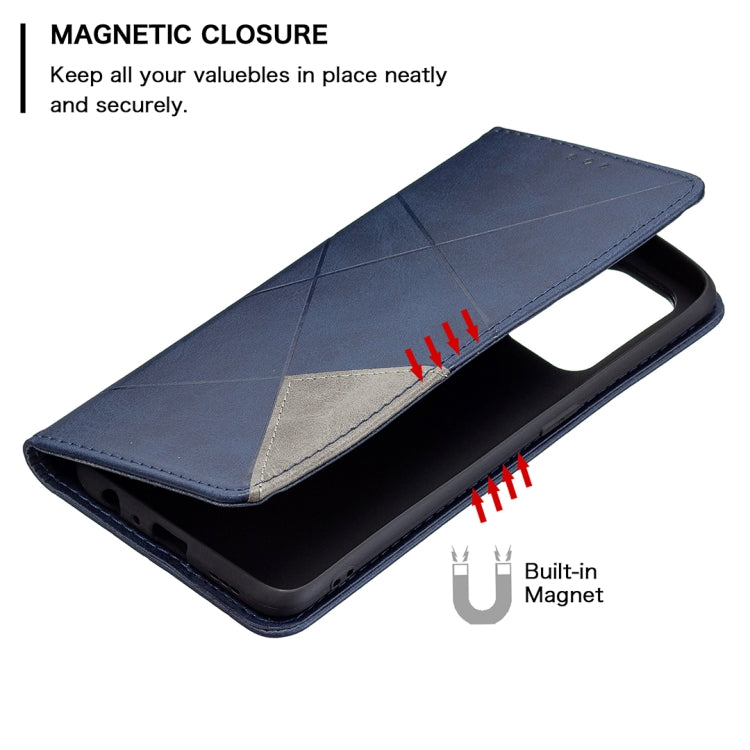 For OPPO A94 5G / F19 Pro Plus / Reno5 Z 5G Rhombus Texture Horizontal Flip Magnetic Leather Case with Holder & Card Slots