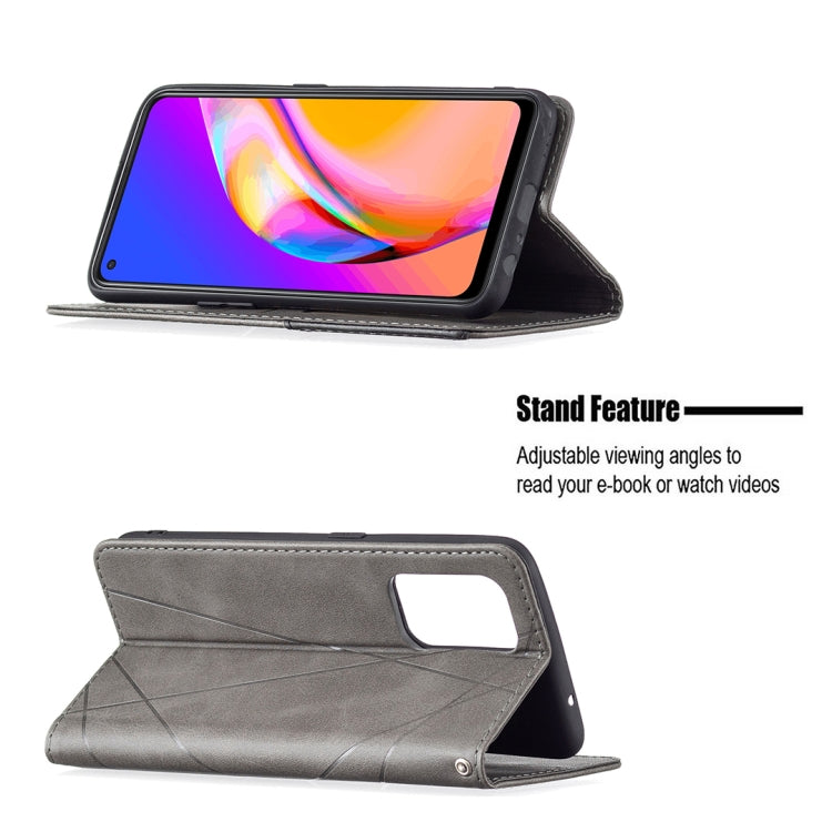 For OPPO A94 5G / F19 Pro Plus / Reno5 Z 5G Rhombus Texture Horizontal Flip Magnetic Leather Case with Holder & Card Slots