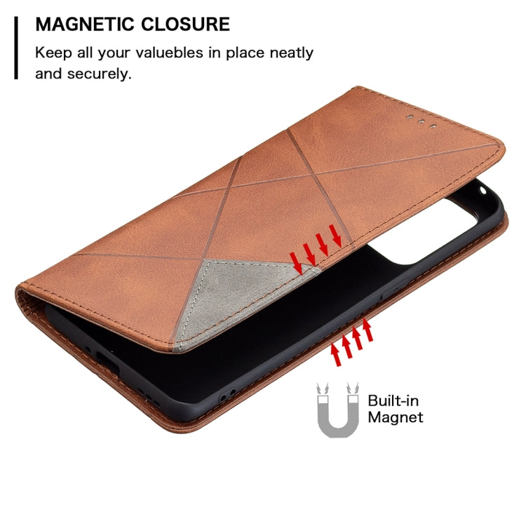 For OPPO Reno5 Pro Rhombus Texture Horizontal Flip Magnetic Leather Case with Holder & Card Slots