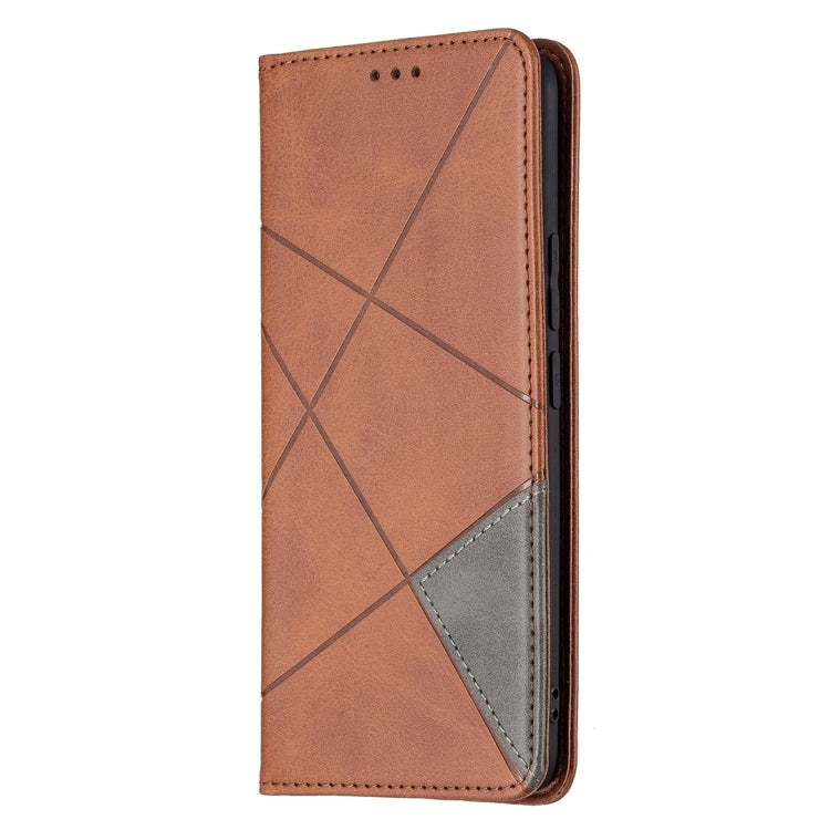 For OPPO Realme 8 / 8 Pro Rhombus Texture Horizontal Flip Magnetic Leather Case with Holder & Card Slots