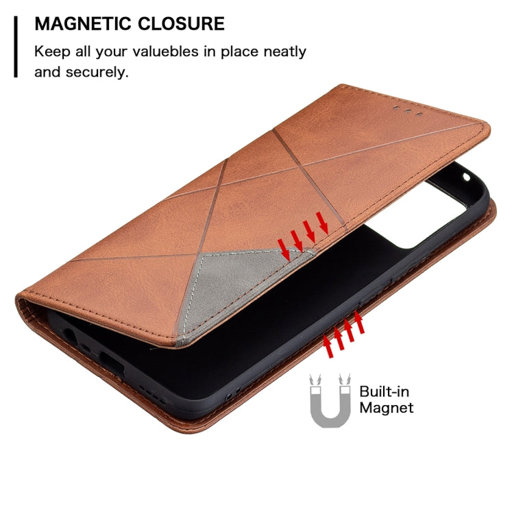 For OPPO Realme 8 / 8 Pro Rhombus Texture Horizontal Flip Magnetic Leather Case with Holder & Card Slots