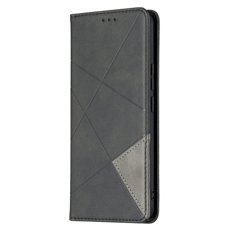 For OPPO Realme 8 / 8 Pro Rhombus Texture Horizontal Flip Magnetic Leather Case with Holder & Card Slots