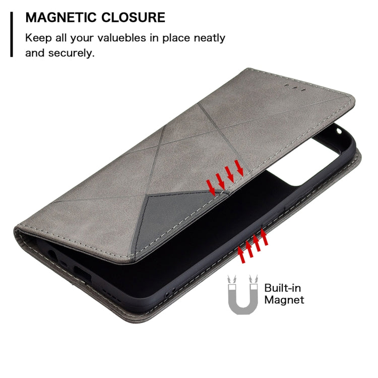 For OPPO Realme 8 / 8 Pro Rhombus Texture Horizontal Flip Magnetic Leather Case with Holder & Card Slots