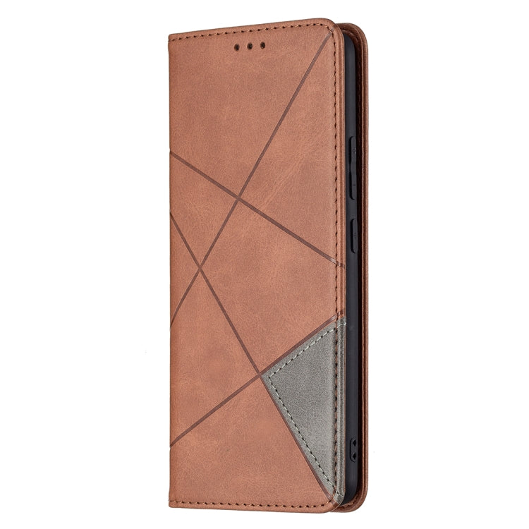 For OPPO Realme C15 / C12 / C25 Rhombus Texture Horizontal Flip Magnetic Leather Case with Holder & Card Slots