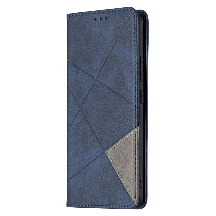 For OPPO Realme C15 / C12 / C25 Rhombus Texture Horizontal Flip Magnetic Leather Case with Holder & Card Slots