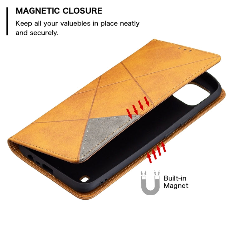 For OPPO Realme C21 / C20 Rhombus Texture Horizontal Flip Magnetic Leather Case with Holder & Card Slots