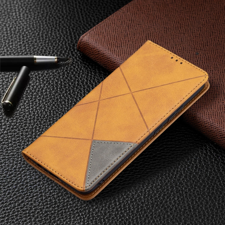 For OPPO Realme C21 / C20 Rhombus Texture Horizontal Flip Magnetic Leather Case with Holder & Card Slots