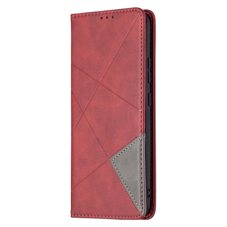 For OPPO Realme C21 / C20 Rhombus Texture Horizontal Flip Magnetic Leather Case with Holder & Card Slots