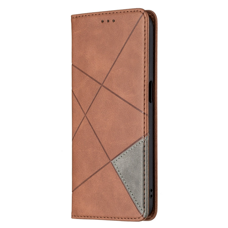 For OPPO Realme 8 5G / V13 Rhombus Texture Horizontal Flip Magnetic Leather Case with Holder & Card Slots