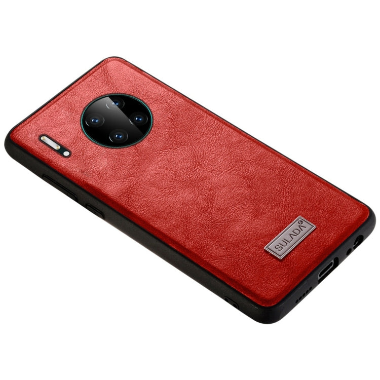 For Huawei Mate 30 SULADA Shockproof TPU + Handmade Leather Protective Case