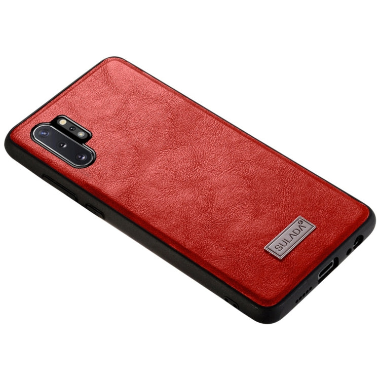 For Galaxy Note 10 SULADA Shockproof TPU + Handmade Leather Protective Case