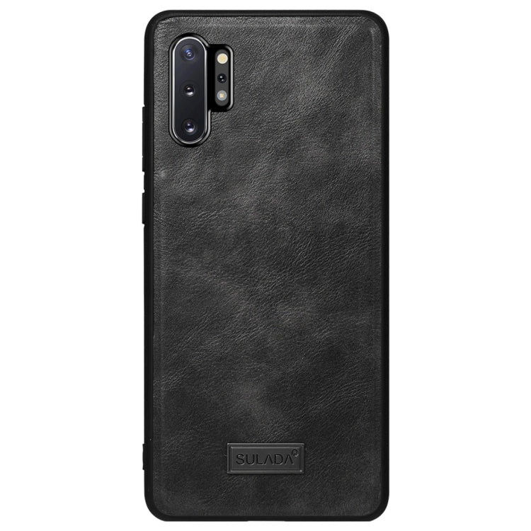 For Galaxy Note 10+ SULADA Shockproof TPU + Handmade Leather Protective Case