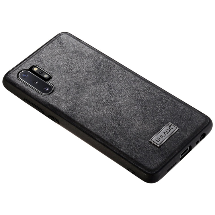 For Galaxy Note 10+ SULADA Shockproof TPU + Handmade Leather Protective Case
