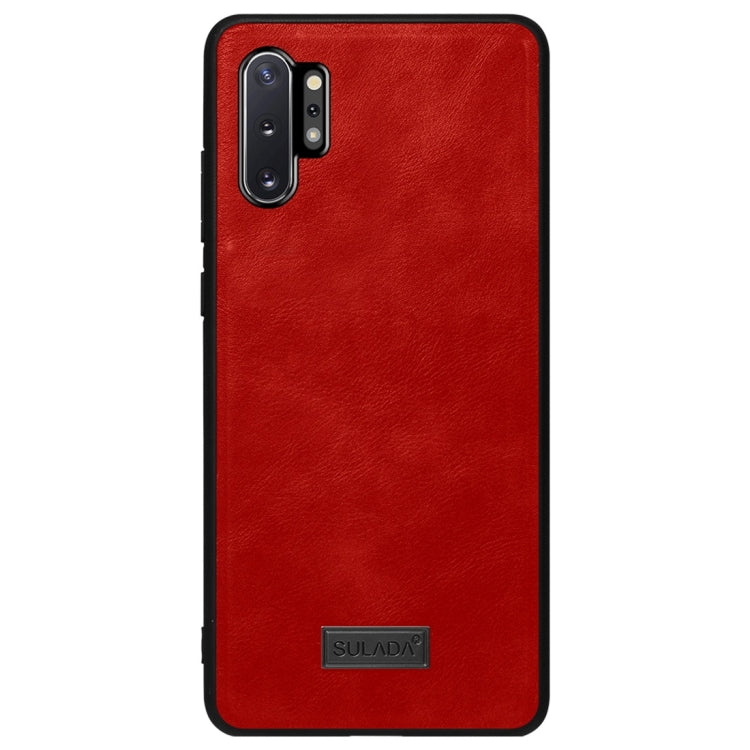 For Galaxy Note 10+ SULADA Shockproof TPU + Handmade Leather Protective Case