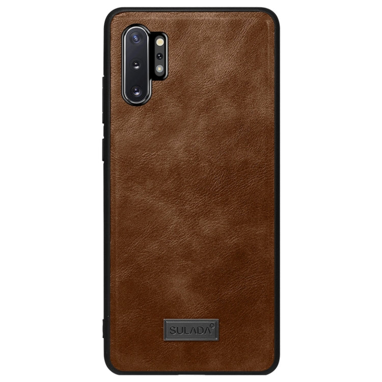 For Galaxy Note 10+ SULADA Shockproof TPU + Handmade Leather Protective Case