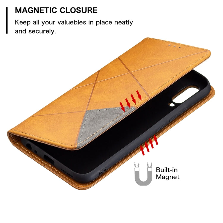 For vivo Y11/Y15/Y12/Y17 Rhombus Texture Horizontal Flip Magnetic Leather Case with Holder & Card Slots