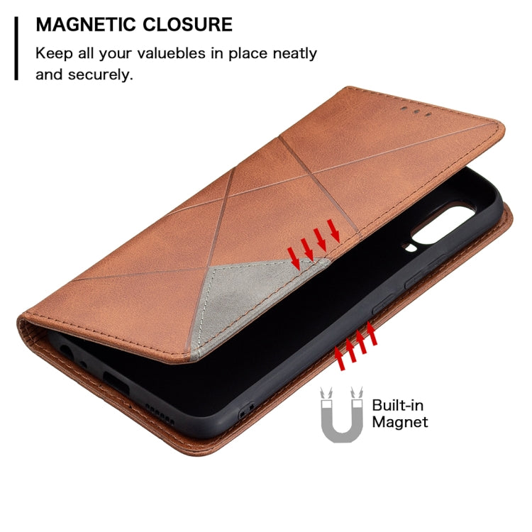 For vivo Y11/Y15/Y12/Y17 Rhombus Texture Horizontal Flip Magnetic Leather Case with Holder & Card Slots