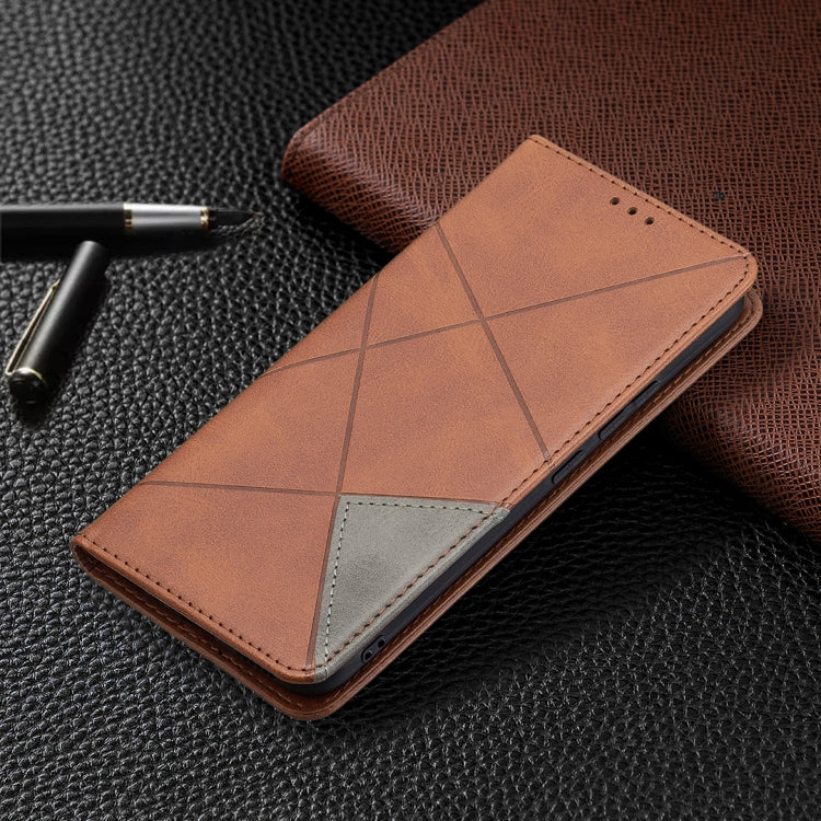 For vivo Y11/Y15/Y12/Y17 Rhombus Texture Horizontal Flip Magnetic Leather Case with Holder & Card Slots
