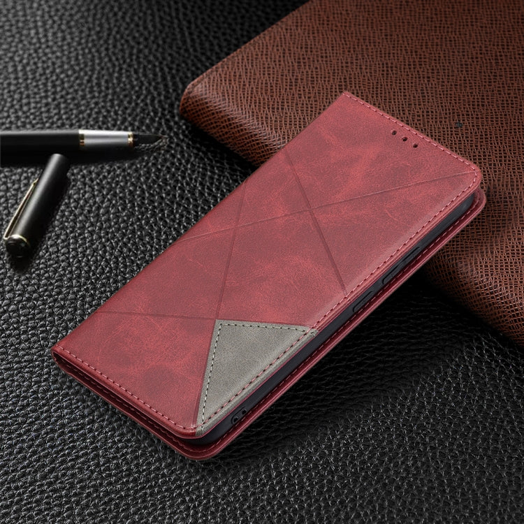 For vivo Y11/Y15/Y12/Y17 Rhombus Texture Horizontal Flip Magnetic Leather Case with Holder & Card Slots