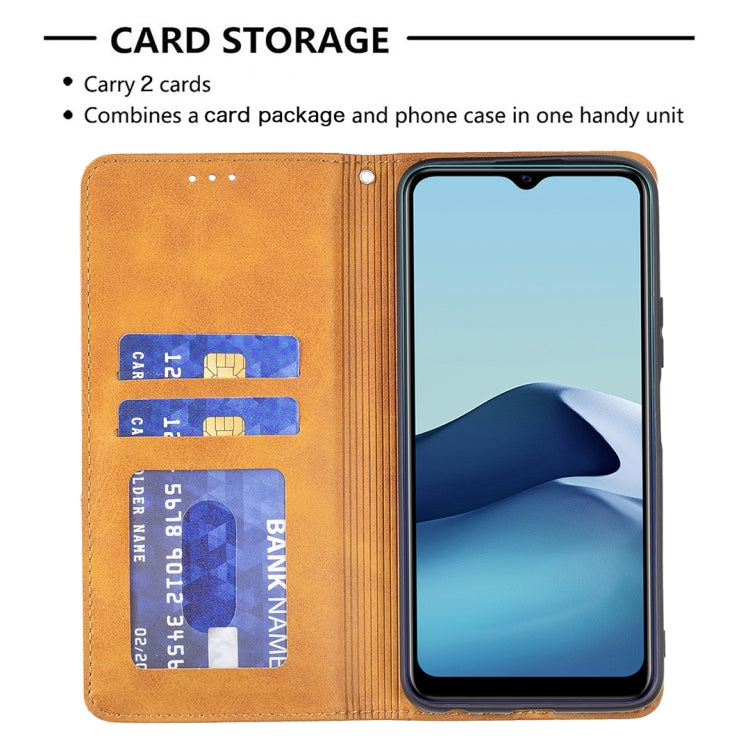 For vivo Y20 Rhombus Texture Horizontal Flip Magnetic Leather Case with Holder & Card Slots