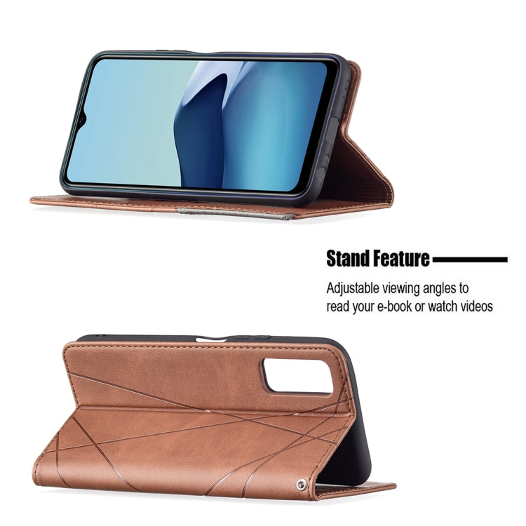 For vivo Y20 Rhombus Texture Horizontal Flip Magnetic Leather Case with Holder & Card Slots