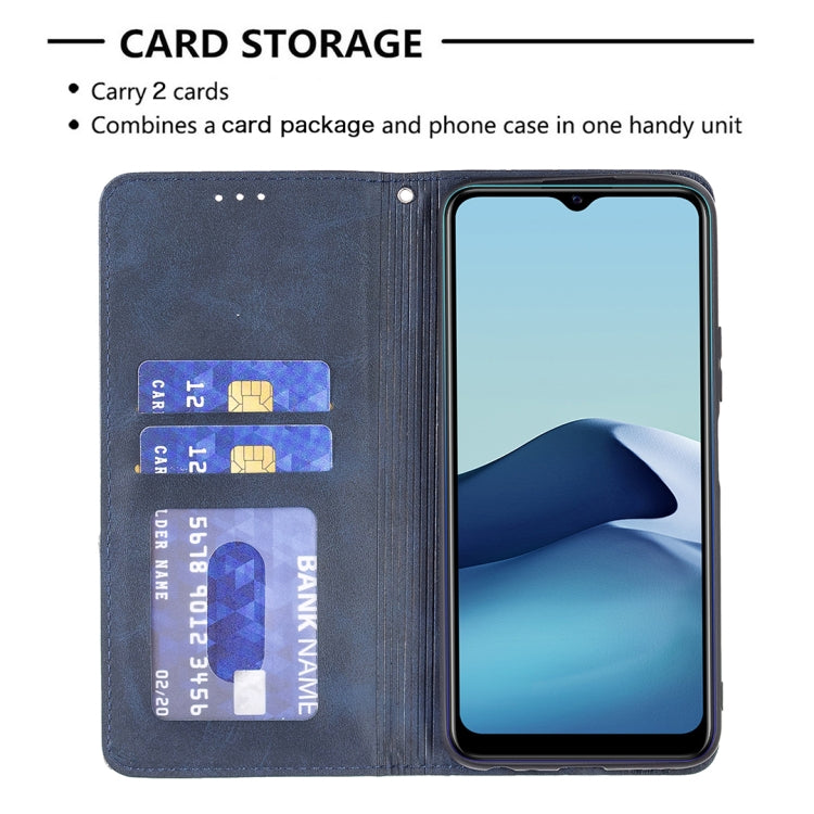For vivo Y20 Rhombus Texture Horizontal Flip Magnetic Leather Case with Holder & Card Slots