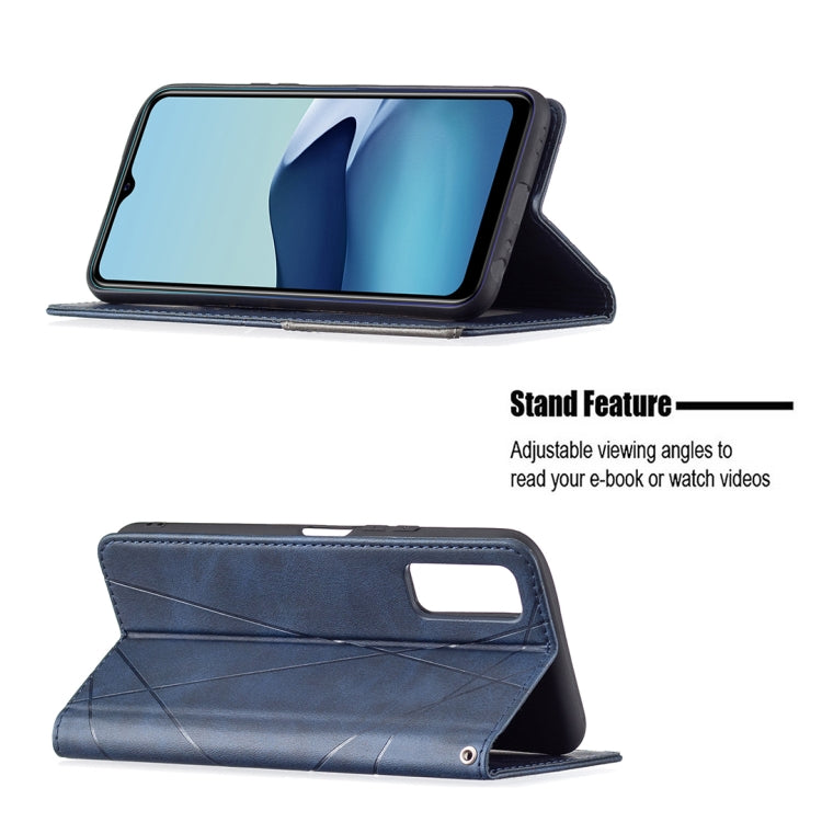 For vivo Y20 Rhombus Texture Horizontal Flip Magnetic Leather Case with Holder & Card Slots