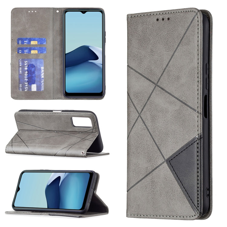 For vivo Y20 Rhombus Texture Horizontal Flip Magnetic Leather Case with Holder & Card Slots